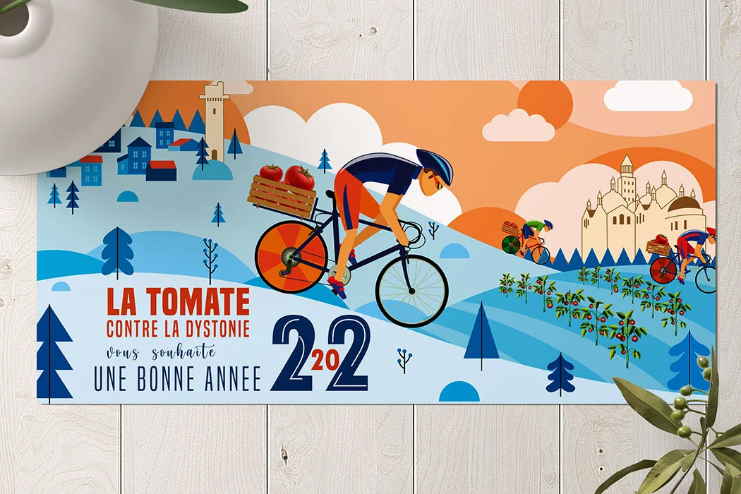 Carte de voeux 2022 Tomate contre la Dystonie