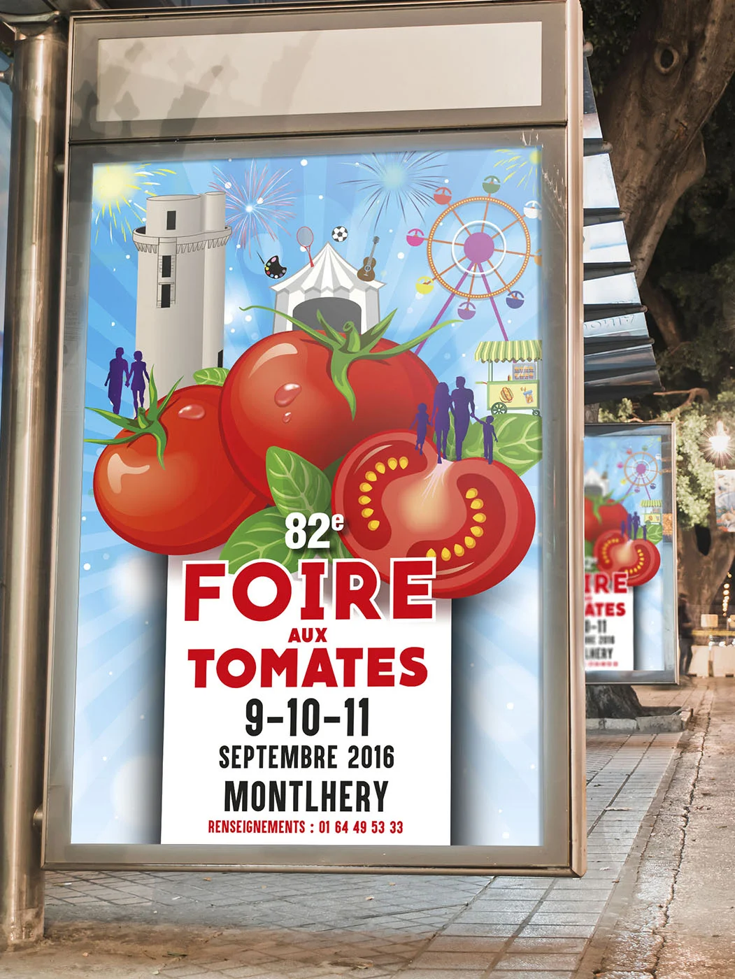 affiche de la foire aux tomates de Montlhéry conçue par Arnaud Sedira, graphiste vidéaste