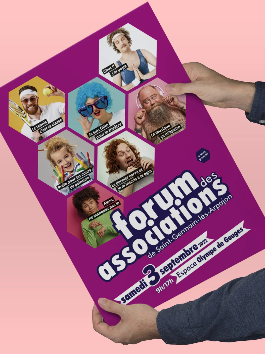 Affiche Forum des Associations de Saint Germain les Arpajon réalisée par Arnaud Sedira Graphiste Vidéaste pour la Municipalité de Saint Germain les Arpajon
