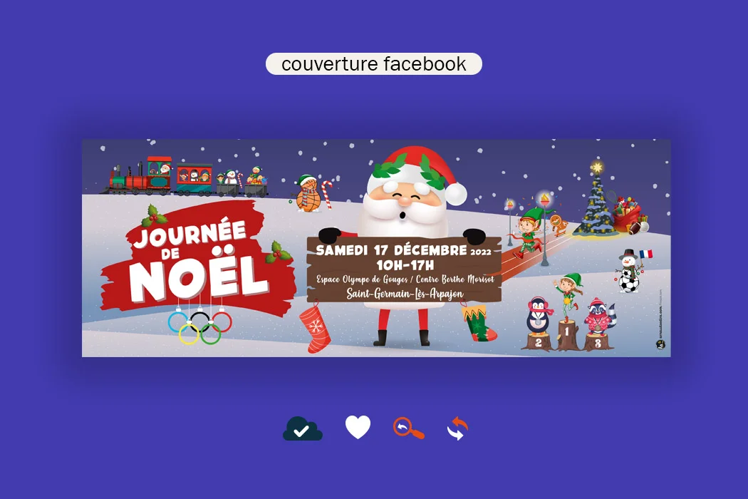 Couverture Facebook Journée de Noël réalisée par Arnaud Sedira Graphiste Vidéaste pour la Municipalité de Saint-Germain-lès-Arpajon