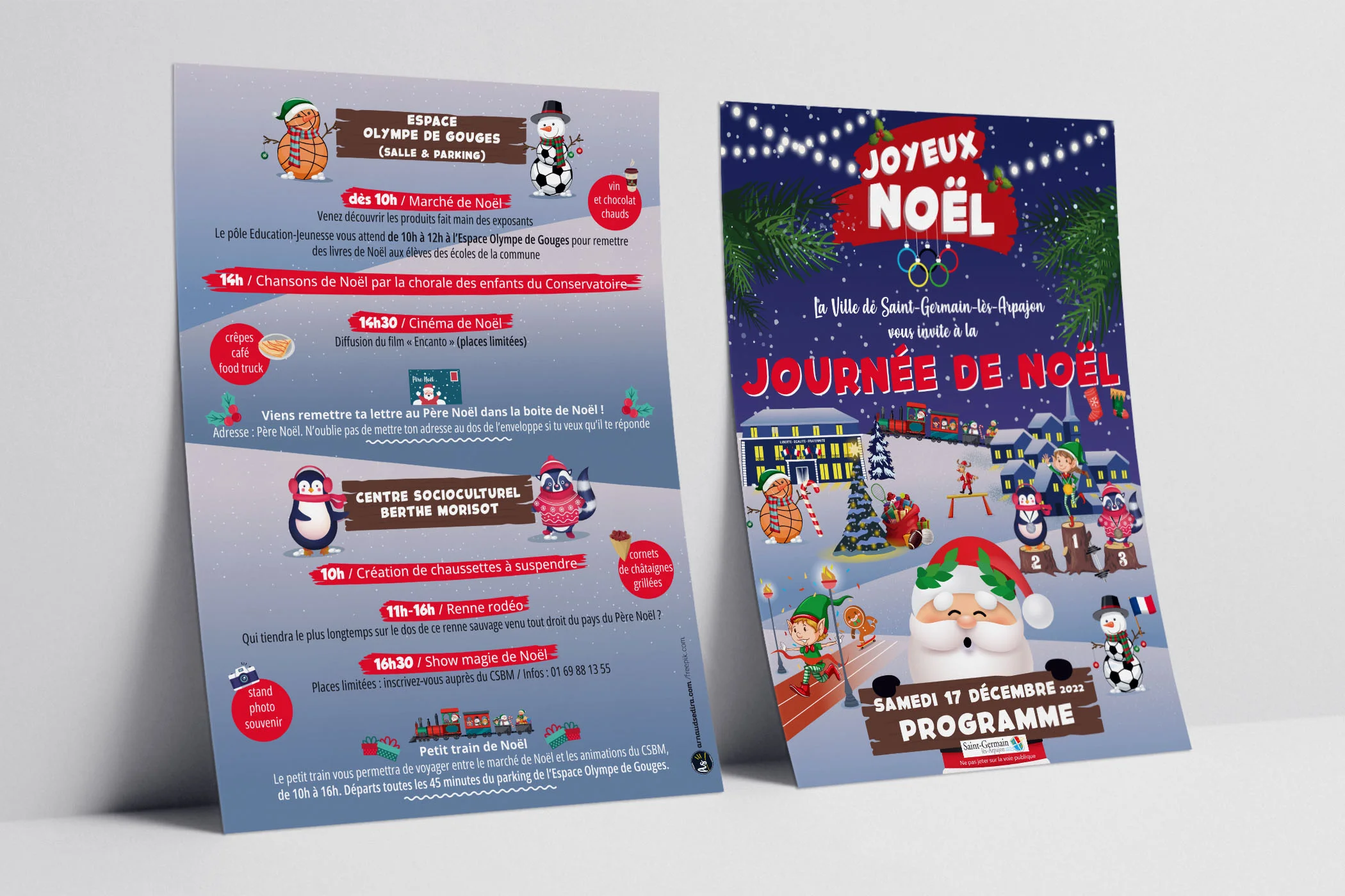 Programme Journée de Noël réalisé par Arnaud Sedira Graphiste Vidéaste pour la Municipalité de Saint-Germain-lès-Arpajon