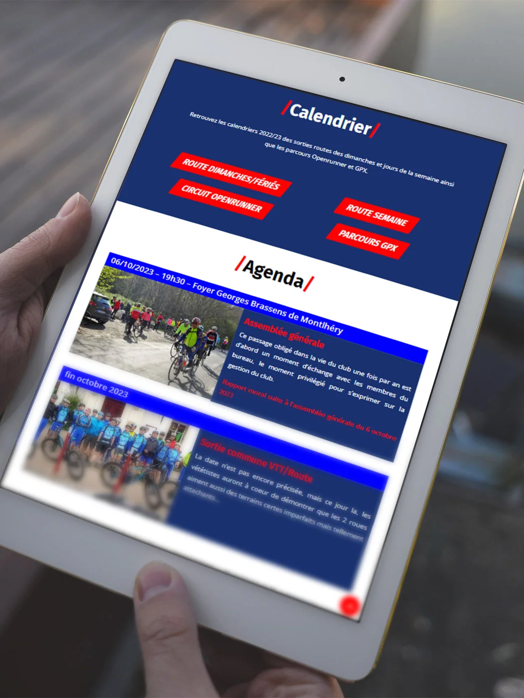 tablette affichant le site du CCLM
