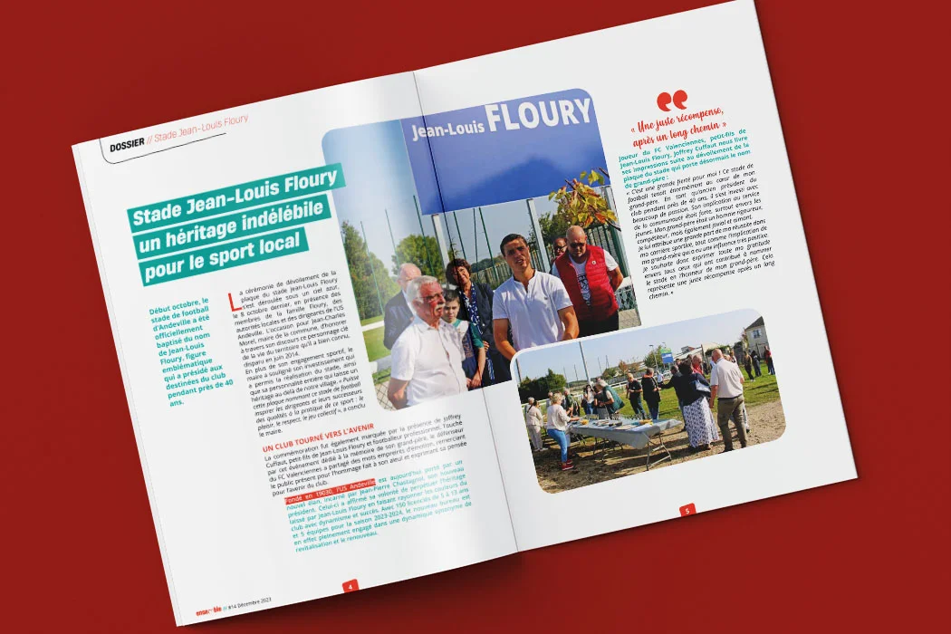 journal officiel Ensemble d'Andeville conçu par Arnaud Sedira, graphiste vidéaste