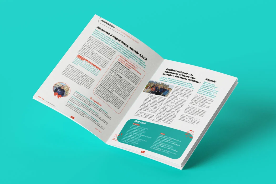 journal officiel Ensemble d'Andeville conçu par Arnaud Sedira, graphiste vidéaste