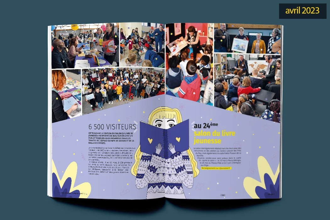 journal officiel Le Mag de Saint-Germain-lès-Arpajon conçu par Arnaud Sedira, graphiste vidéaste