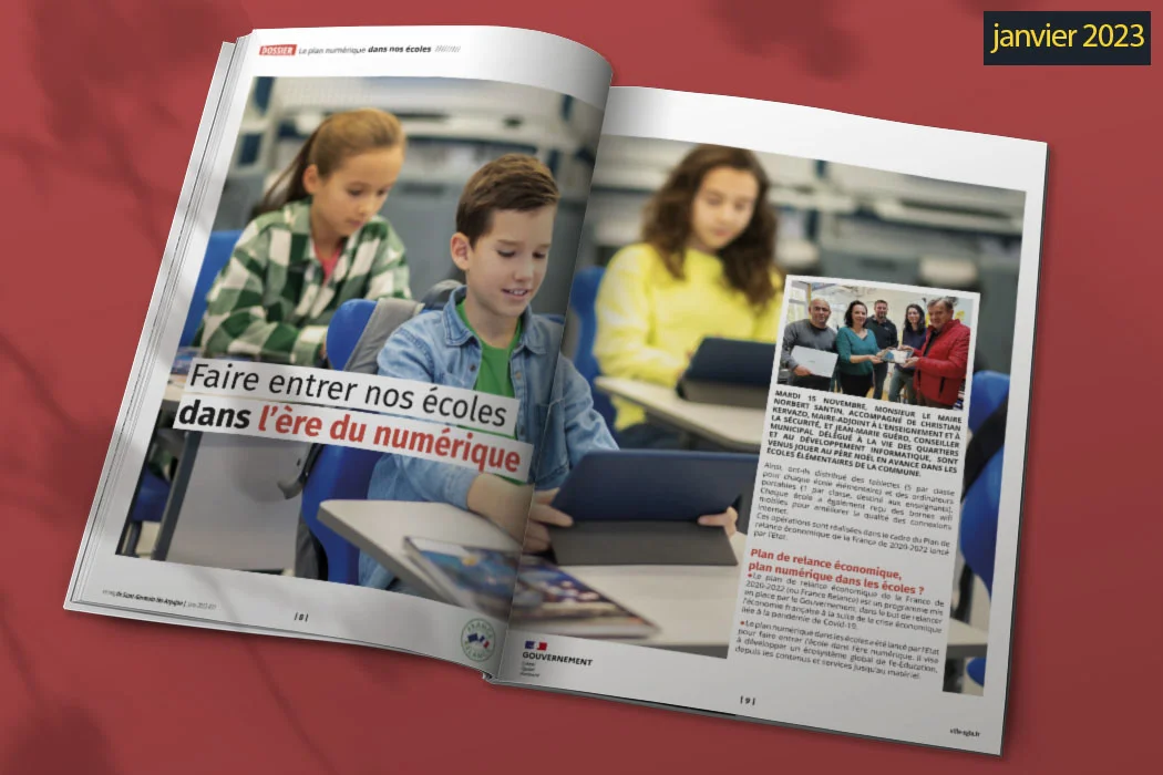 journal officiel Le Mag de Saint-Germain-lès-Arpajon conçu par Arnaud Sedira, graphiste vidéaste