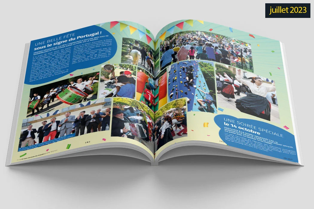 journal officiel Le Mag de Saint-Germain-lès-Arpajon conçu par Arnaud Sedira, graphiste vidéaste