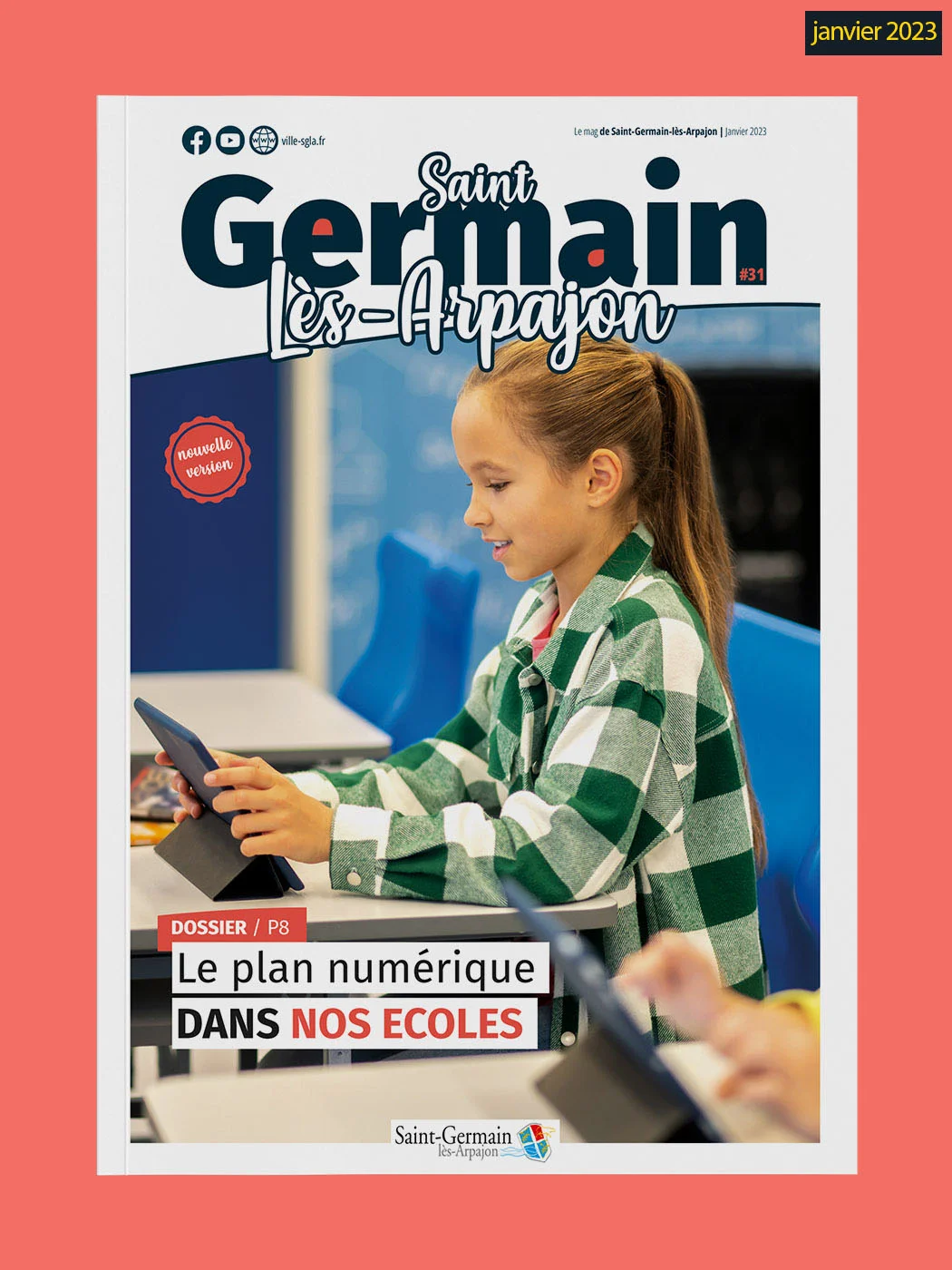 journal officiel Le Mag de Saint-Germain-lès-Arpajon conçu par Arnaud Sedira, graphiste vidéaste