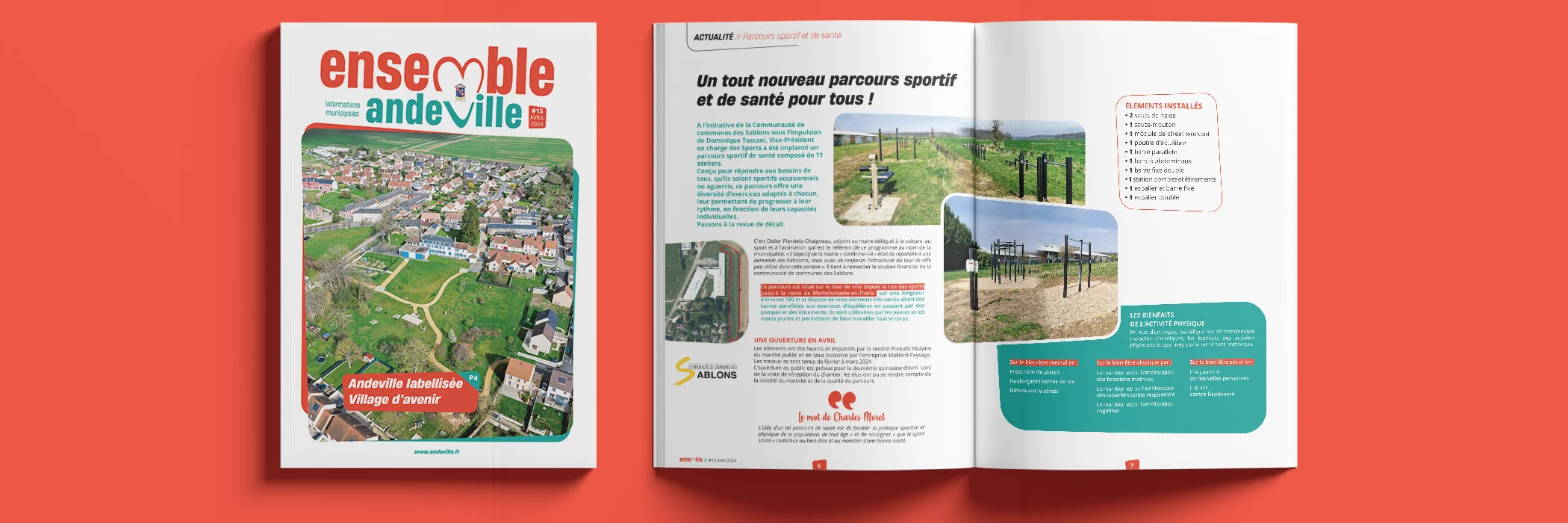 journal officiel Ensemble d'Andeville conçu par Arnaud Sedira, graphiste vidéaste