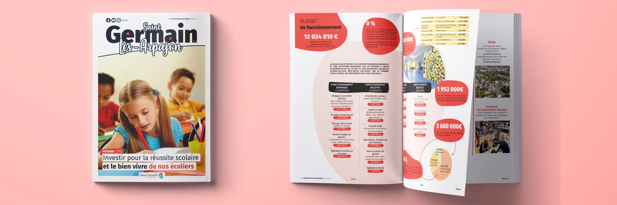 journal officiel Le Mag de Saint-Germain-lès-Arpajon conçu par Arnaud Sedira, graphiste vidéaste