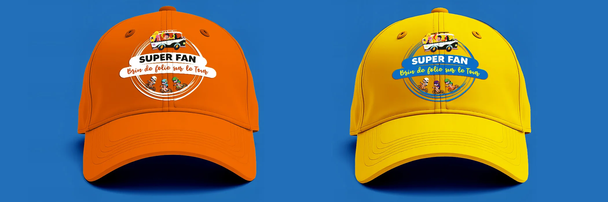 Logo pour casquette de la pièce de théâtre Brin de folie sur le Tour, réalisé par Arnaud Sedira Graphiste