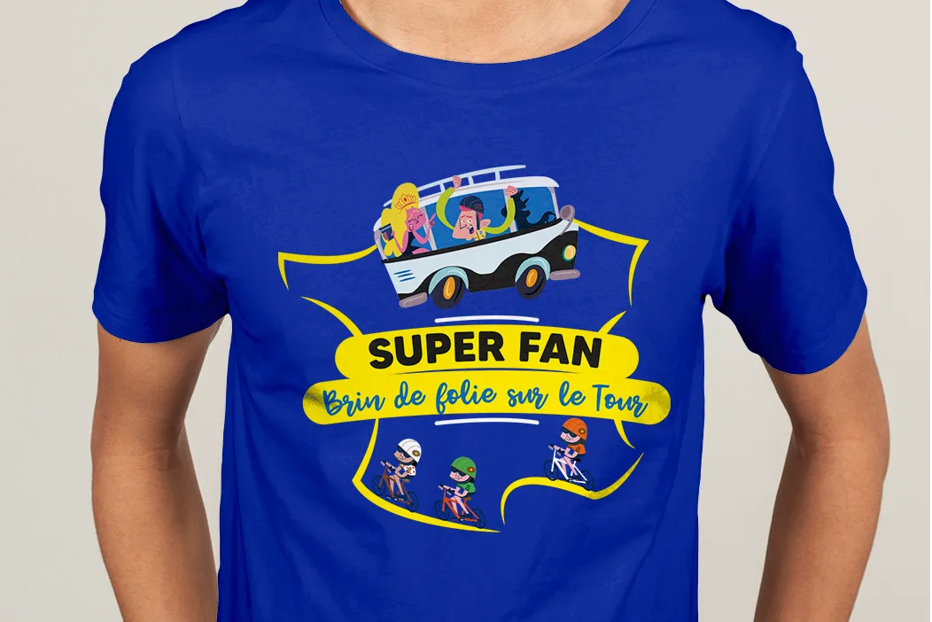 Logo pour teeshirt de la pièce de théâtre Brin de folie sur le Tour, réalisé par Arnaud Sedira Graphiste