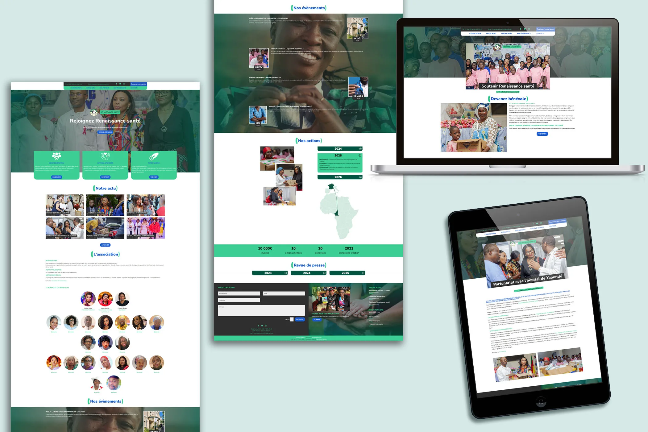 site internet de l'association Renaissance santé, réalisé par Arnaud Sedira Graphiste vidéaste